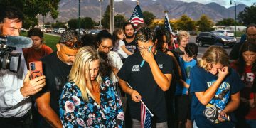 Scenes From Charlie Kirk’s Impromptu Memorial in Utah