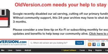 OldVersion.com Archive Facing Shutdown Due To Financing Issues